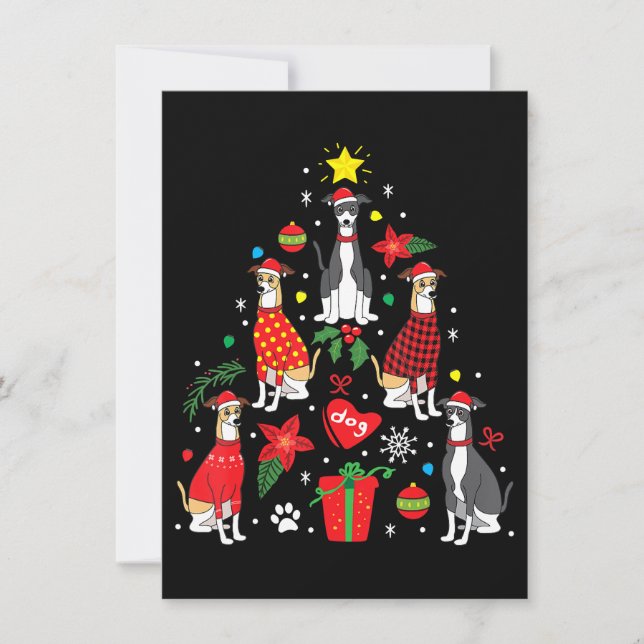 Italian Greyhound Christmas Ornament Tree Dog Mum Invitation (Front)