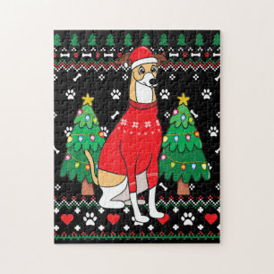 italian greyhound christmas ornament tree xmas dog jigsaw puzzle