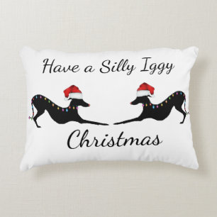 Italian Greyhound Christmas Pillow. Decorative Cushion