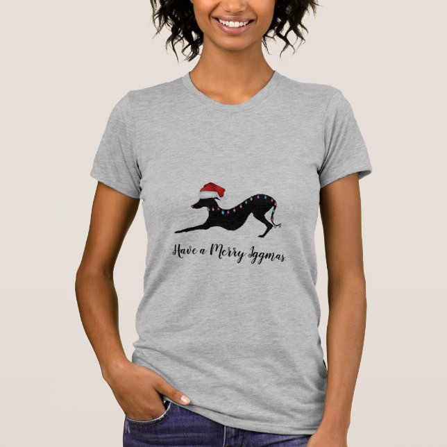 Italian Greyhound Christmas Shirt. T-Shirt (Front)