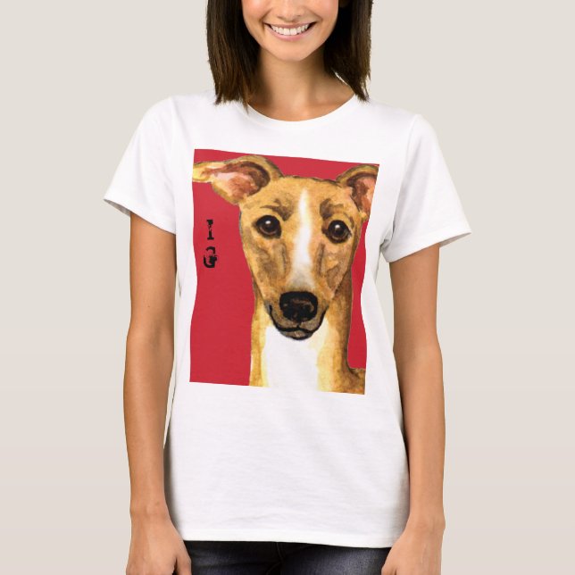 Italian Greyhound Colour Block T-Shirt (Front)