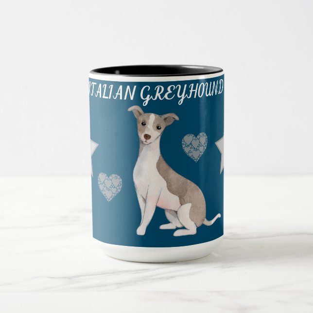 ITALIAN GREYHOUND COMBO TWO TONED MUG. MUG (Center)