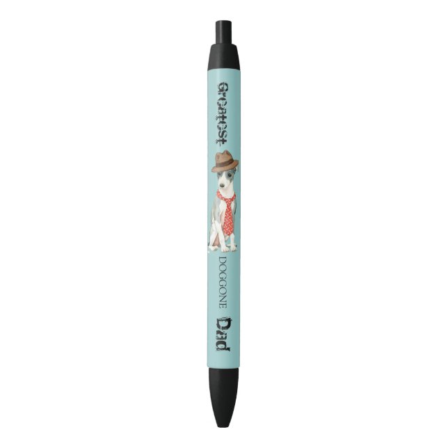 Italian Greyhound Dad Black Ink Pen (Front Vertical)