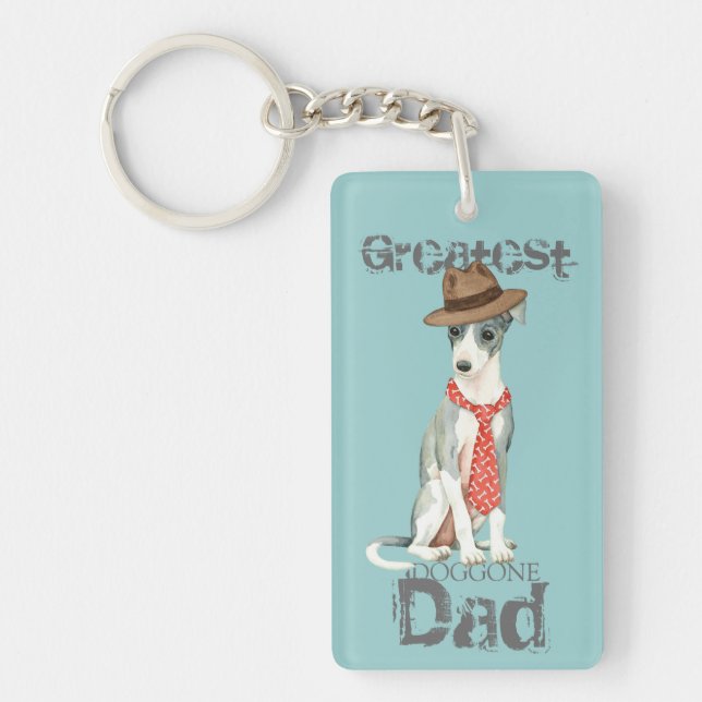 Italian Greyhound Dad Key Ring (Front)