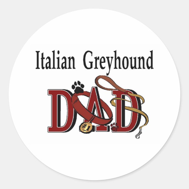 Italian Greyhound Dad Sticker (Front)