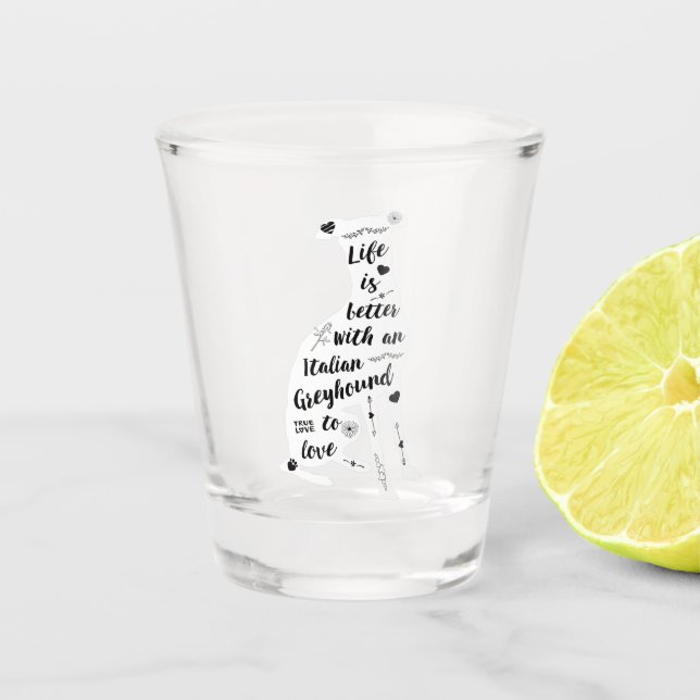 italian greyhound  design italian greyhound dog shot glass (Front)