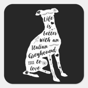 italian greyhound  design italian greyhound dog square sticker