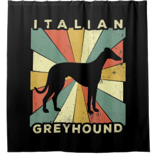 italian greyhound dog 70s gift shower curtain