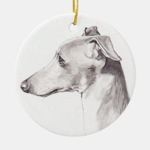 Italian Greyhound Dog Art Ornament