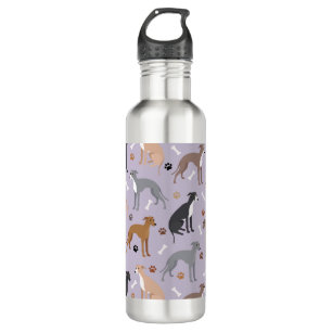 Italian Greyhound Dog Bones and Paws 710 Ml Water Bottle