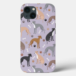 Italian Greyhound Dog Bones and Paws iPhone 13 Case
