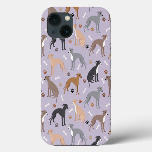 Italian Greyhound Dog Bones and Paws iPhone 13 Case