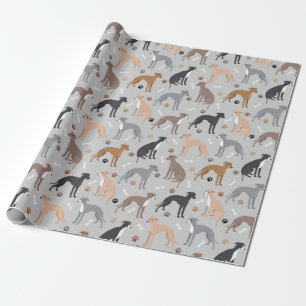 Italian Greyhound Dog Bones and Paws Wrapping Pape Paper