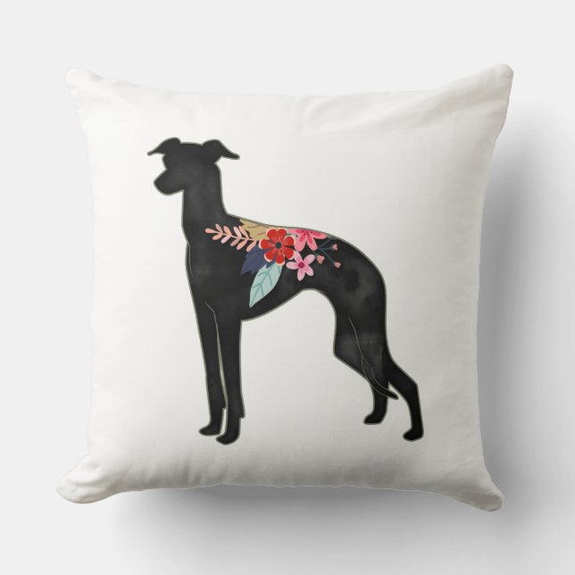 Italian Greyhound Dog Breed Bohemian Floral Saddle Cushion (Front)