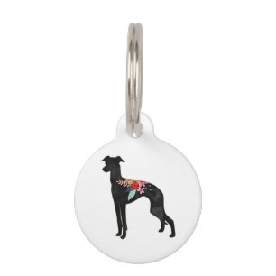 Italian Greyhound Dog Breed Bohemian Floral Saddle Pet Tag
