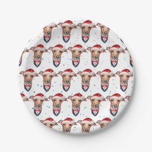 Italian Greyhound Dog Breed Christmas Paper Plate