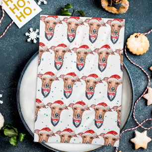 Italian Greyhound Dog Breed Christmas Tea Towel