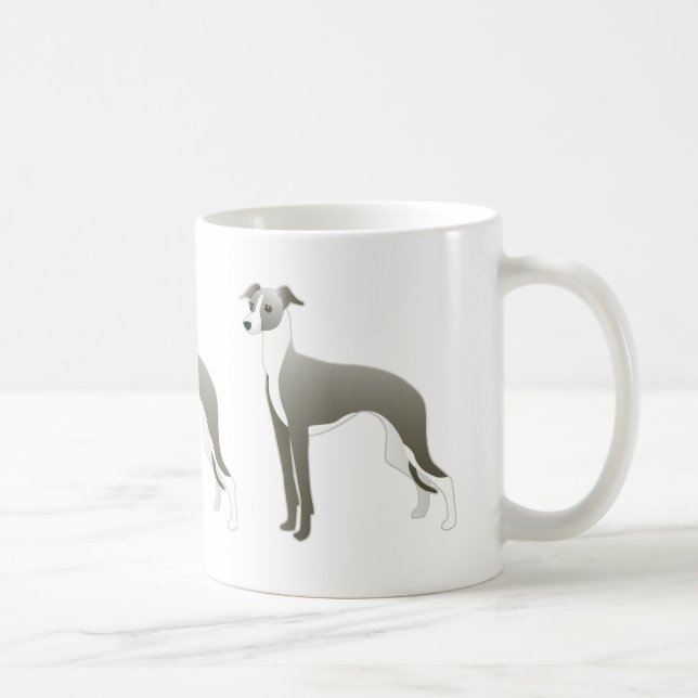 Italian Greyhound Dog Breed Illustration Silhouett Coffee Mug (Right)