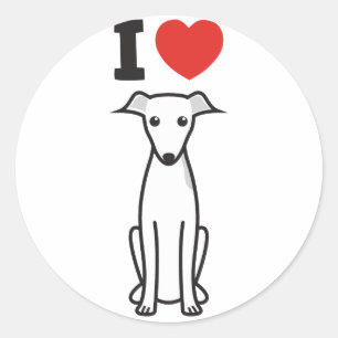 Italian Greyhound Dog Cartoon Classic Round Sticker