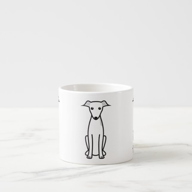 Italian Greyhound Dog Cartoon Espresso Cup (Front)