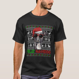 Italian Greyhound Dog Feliz Navidog Funny Christma T-Shirt