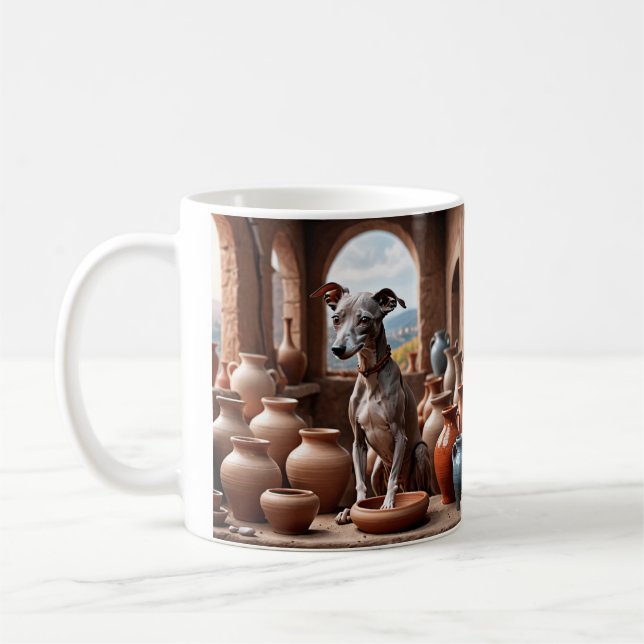 Italian Greyhound Dog in Pottery Room Coffee Mug (Left)