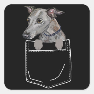 Italian Greyhound Dog In Your Front Pocket Funny Square Sticker