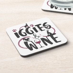Italian Greyhound Dog owner Wine lover Funny text Coaster
