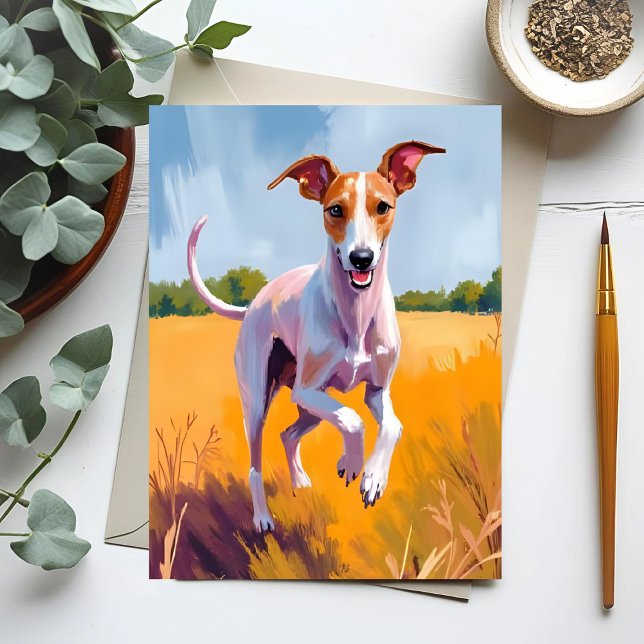 Italian Greyhound Dog Painting Card (Creator Uploaded)