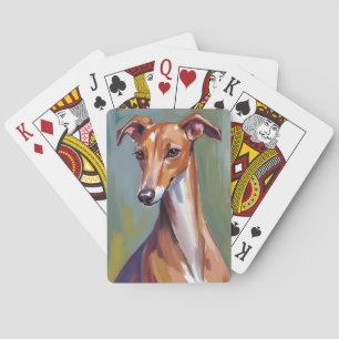Italian Greyhound   Dog Painting Pet Playing Cards