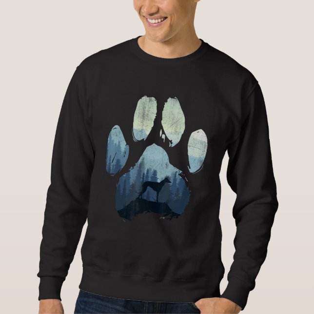 Italian Greyhound Dog Paw Mum Dad Mountains Sweatshirt (Front)