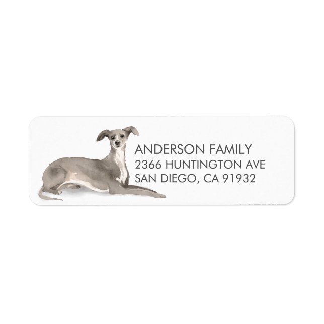 Italian Greyhound Dog Return Address Label (Front)