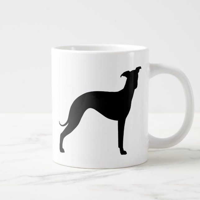 Italian Greyhound Dog Silhouettes Iggies Large Coffee Mug (Right)