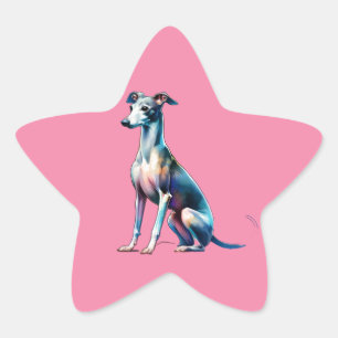 Italian Greyhound Dog Star Sticker