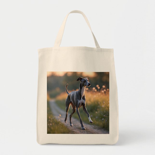 Italian Greyhound Elegant Grocery Tote Bag (Front)