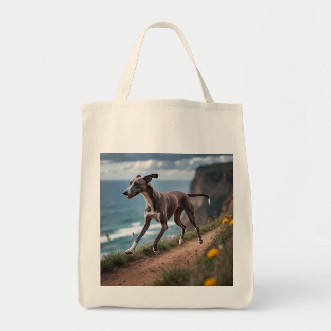 Italian Greyhound Elegant Grocery Tote Bag (Front)