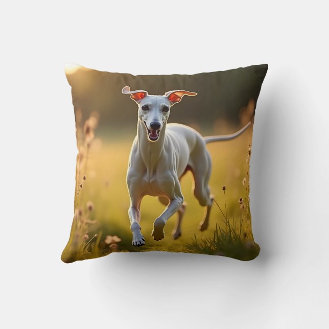 Italian Greyhound Elegant Throw Pillow (Back)
