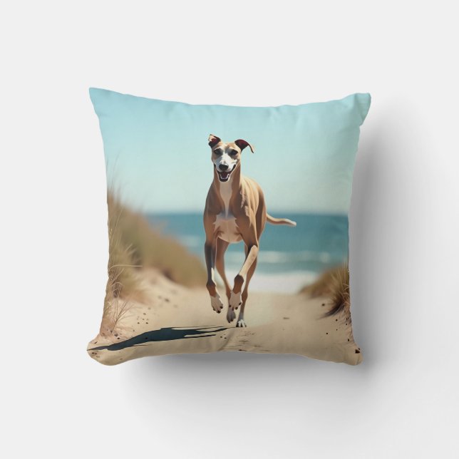 Italian Greyhound Elegant Throw Pillow (Front)