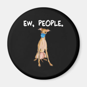 italian greyhound ew people dog wearing face mask magnet