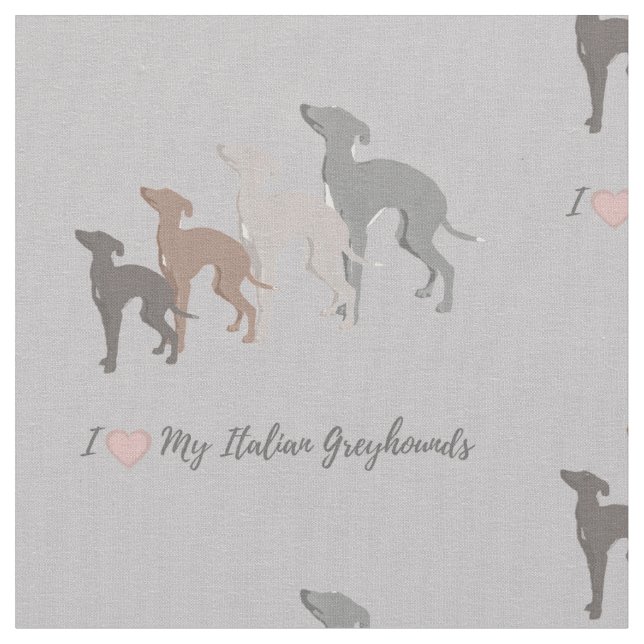 Italian Greyhound Fabric. Iggy Joann Fabric Print (Close Up)