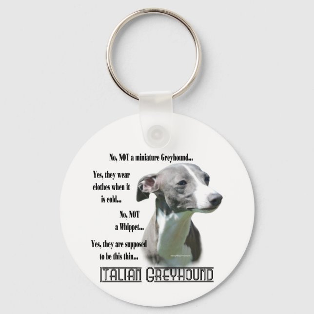 Italian Greyhound FAQ Keychain (Front)