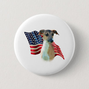 Italian Greyhound Flag 6 Cm Round Badge