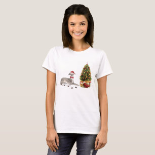 Italian Greyhound Funny Christmas Dog with Tree T-Shirt
