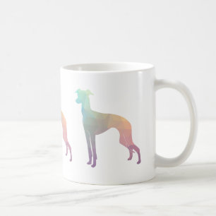 Italian Greyhound Geo Pattern Silhouette - Pastel Coffee Mug