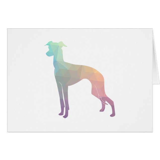 Italian Greyhound Geo Silhouette Pastel Card (Front Horizontal)