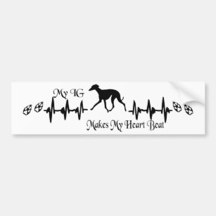 Italian Greyhound Heart Beat Bumper Sticker