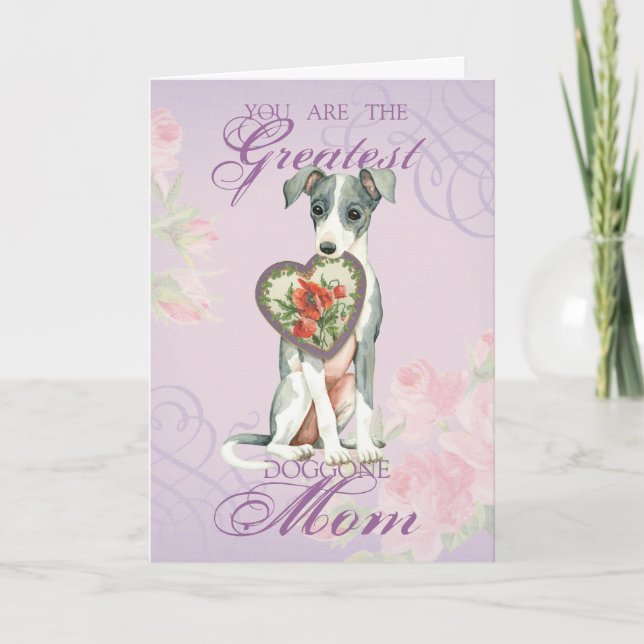 Italian Greyhound Heart Mum Card (Front)
