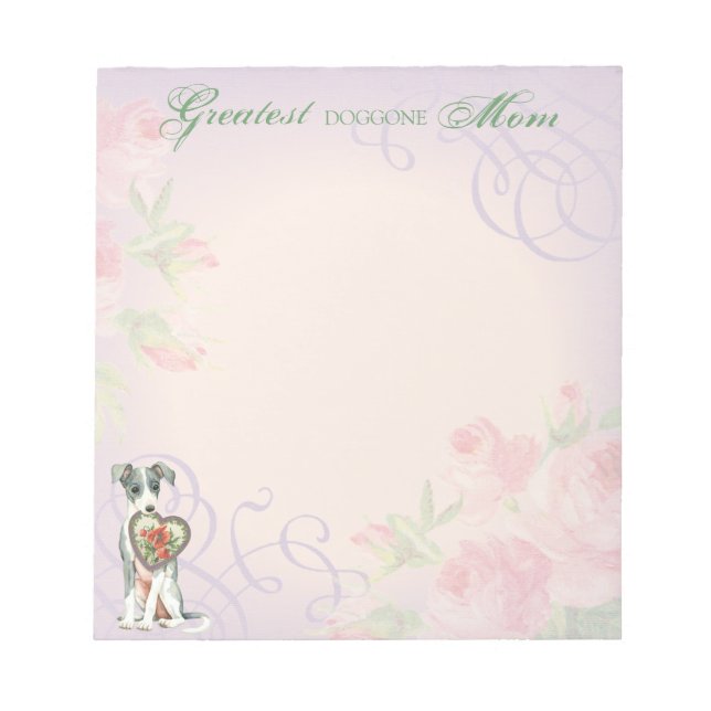 Italian Greyhound Heart Mum Notepad (Front)