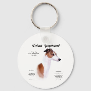 Italian Greyhound History Design Key Ring
