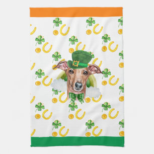 Italian Greyhound Home Decor St Patricks Day Tea Towel